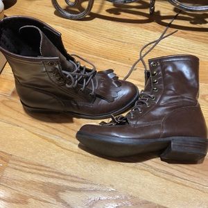Brown lace  up boots
